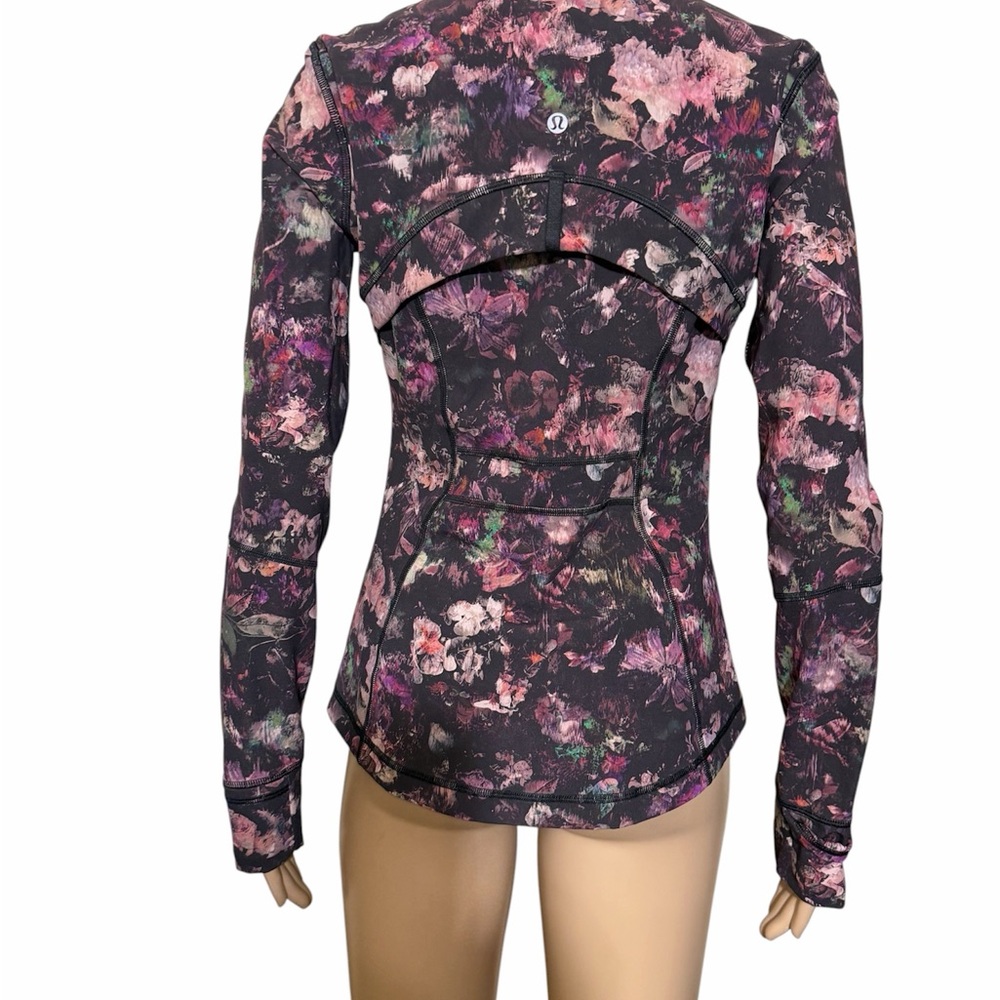 Lululemon Floral Print Full-Zip Jacket - Black/Purple - Picture 3 of 6